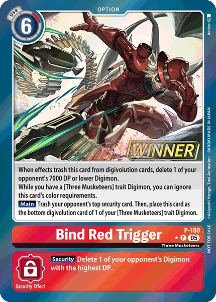 Digimon Card Game Sammelkarte P-180 Bind Red Trigger alternatives Artwork 1