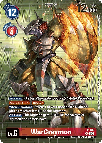 Digimon Card Game Sammelkarte P-182 WarGreymon