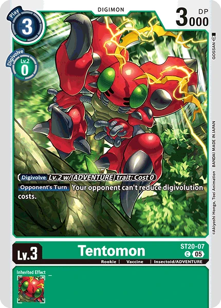 Digimon Card Game Sammelkarte ST20-07 Tentomon