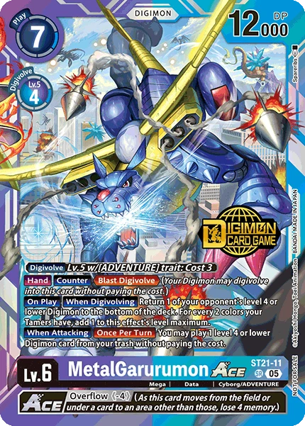 Digimon Card Game Sammelkarte ST21-11 MetalGarurumon ACE alternatives Artwork 1