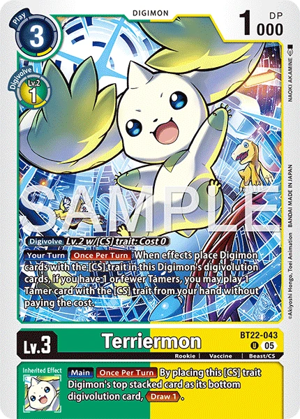 Digimon Card Game Sammelkarte BT22-043 Terriermon