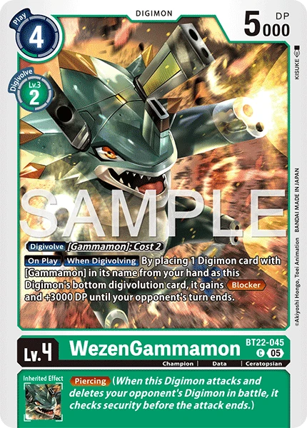 Digimon Card Game Sammelkarte BT22-045 WezenGammamon