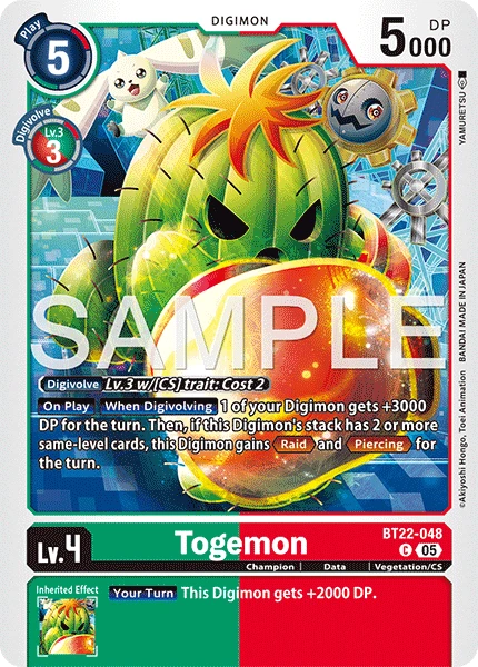 Digimon Card Game Sammelkarte BT22-048 Togemon