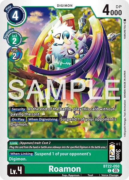 Digimon Card Game Sammelkarte BT22-050 Roamon