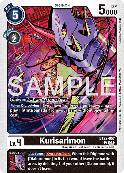 Digimon Card Game Sammelkarte BT22-057 Kurisarimon
