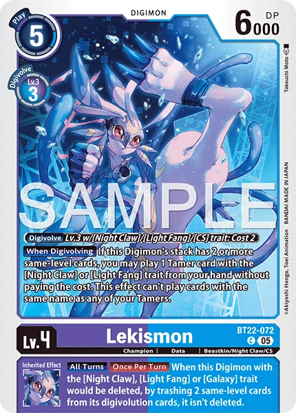 Digimon Card Game Sammelkarte BT22-072 Lekismon