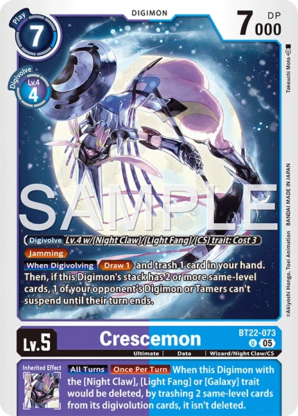 Digimon Card Game Sammelkarte BT22-073 Crescemon