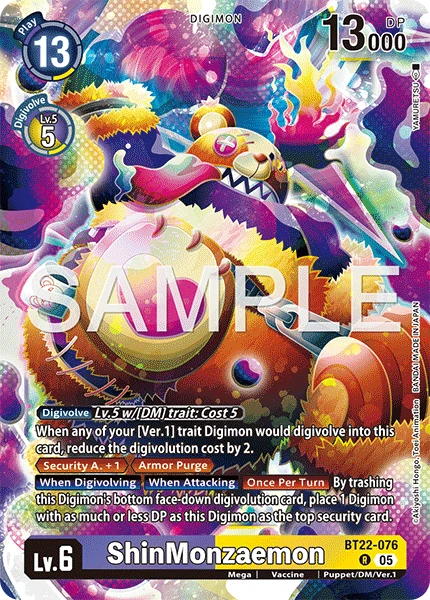 Digimon Card Game Sammelkarte BT22-076 ShinMonzaemon