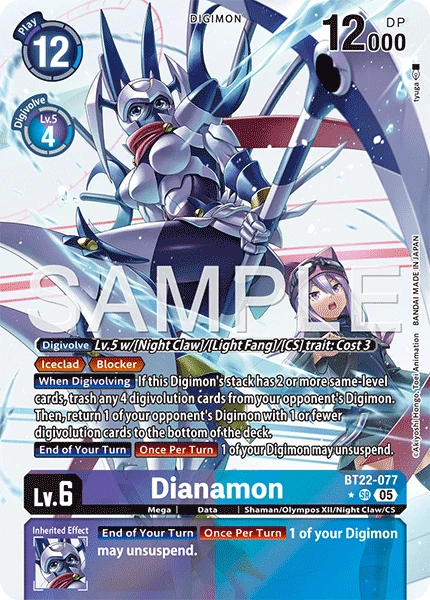 Digimon Card Game Sammelkarte BT22-077 Dianamon alternatives Artwork 1