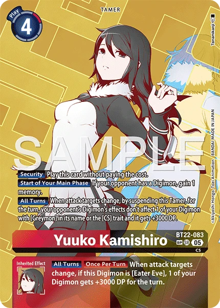 Digimon Card Game Sammelkarte BT22-083 Yuuko Kamishiro alternatives Artwork 2