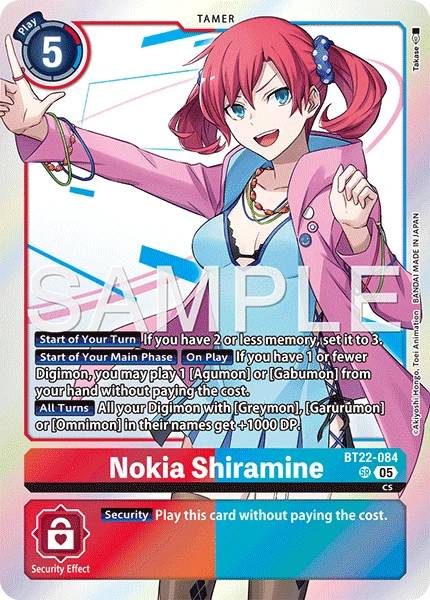 Digimon Card Game Sammelkarte BT22-084 Nokia Shiramine