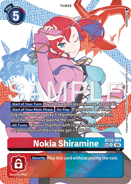 Digimon Card Game Sammelkarte BT22-084 Nokia Shiramine alternatives Artwork 2