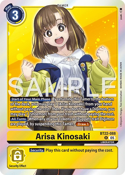 Digimon Card Game Sammelkarte BT22-088 Arisa Kinosaki