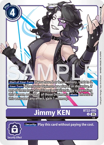 Digimon Card Game Sammelkarte BT22-092 Jimmy KEN