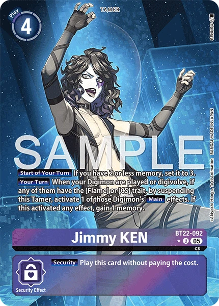 Digimon Card Game Sammelkarte BT22-092 Jimmy KEN alternatives Artwork 1