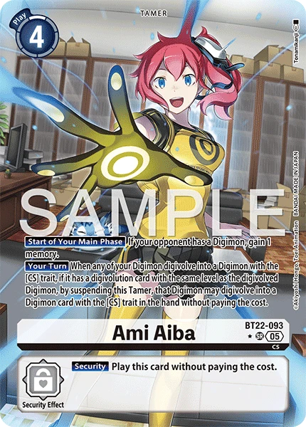 Digimon Card Game Sammelkarte BT22-093 Ami Aiba alternatives Artwork 1