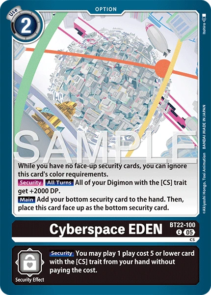 Digimon Card Game Sammelkarte BT22-100 Cyberspace EDEN