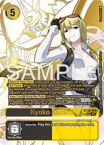 Digimon Card Game Sammelkarte BT22-101 Kyoko Kuremi alternatives Artwork 2