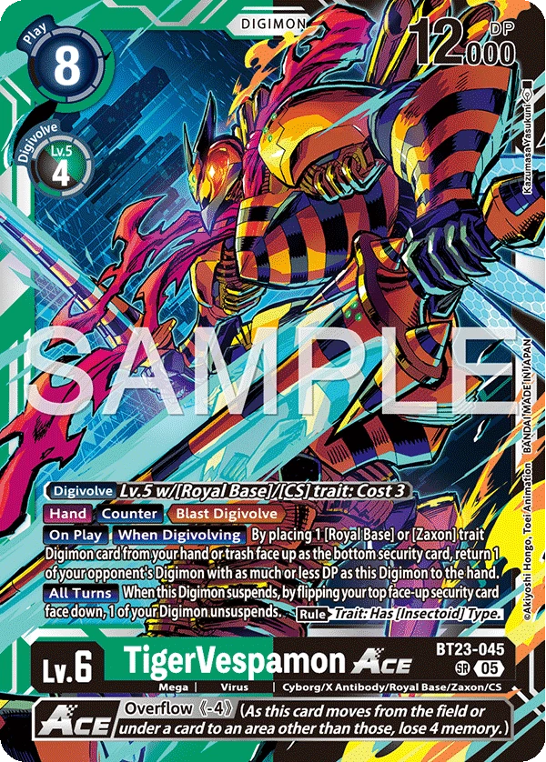 Digimon Card Game Sammelkarte BT23-045 TigerVespamon ACE