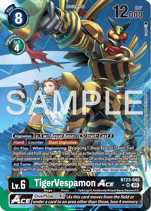 Digimon Card Game Sammelkarte BT23-045 TigerVespamon ACE alternatives Artwork 1