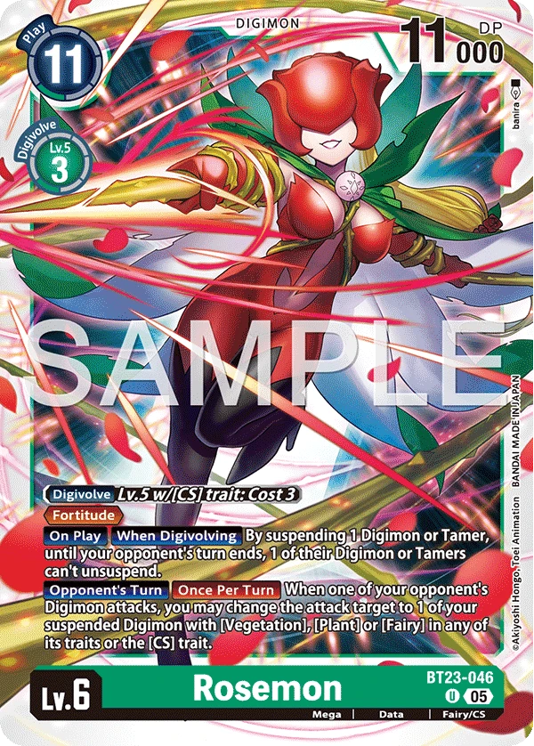 Digimon Card Game Sammelkarte BT23-046 Rosemon