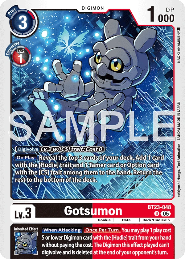 Digimon Card Game Sammelkarte BT23-048 Gotsumon