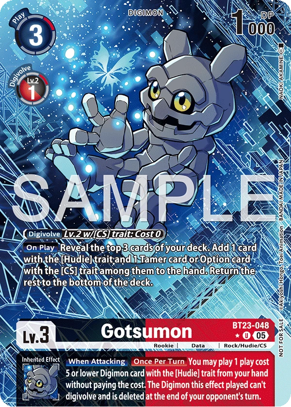 Digimon Card Game Sammelkarte BT23-048 Gotsumon alternatives Artwork 1