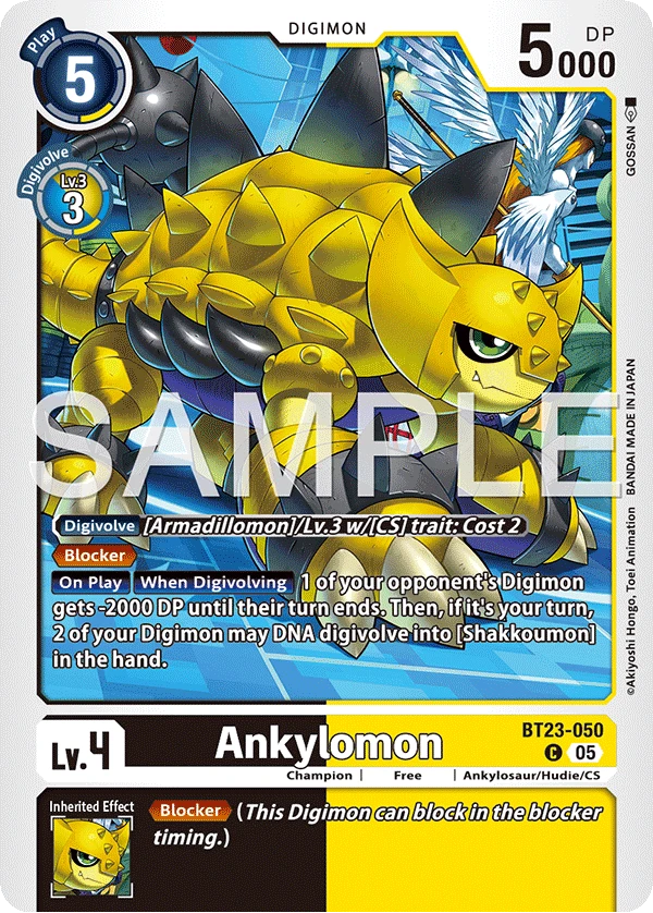 Digimon Card Game Sammelkarte BT23-050 Ankylomon