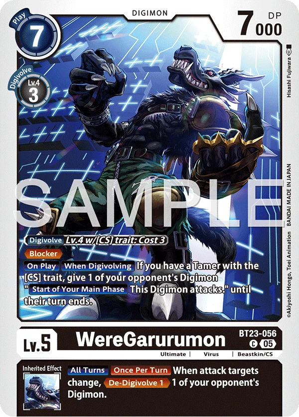 Digimon Card Game Sammelkarte BT23-056 WereGarurumon