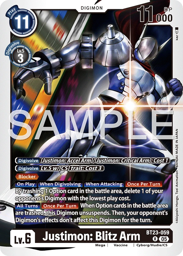 Digimon Card Game Sammelkarte BT23-059 Justimon: Blitz Arm