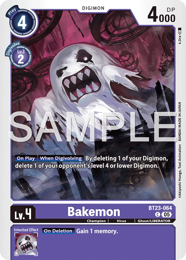 Digimon Card Game Sammelkarte BT23-064 Bakemon