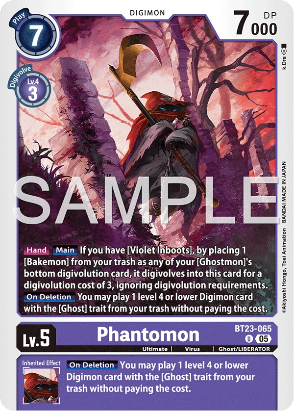 Digimon Card Game Sammelkarte BT23-065 Phantomon