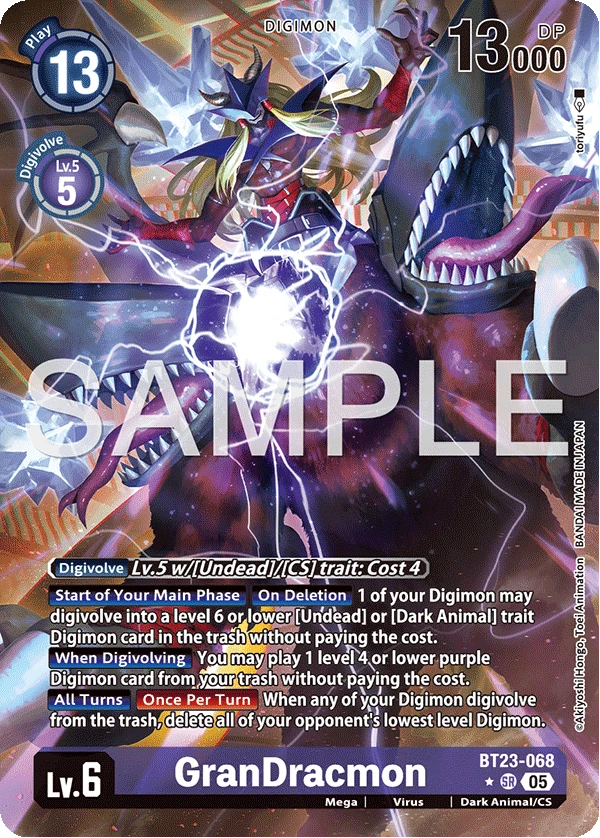 Digimon Card Game Sammelkarte BT23-068 GranDracmon alternatives Artwork 1