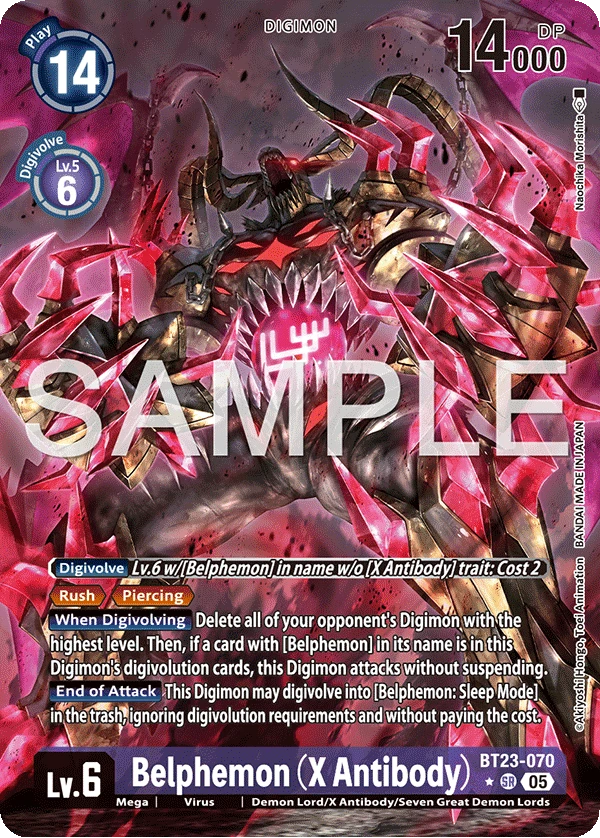 Digimon Card Game Sammelkarte BT23-070 Belphemon (X Antibody) alternatives Artwork 1