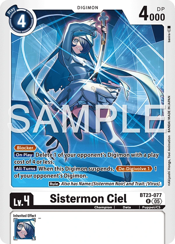 Digimon Card Game Sammelkarte BT23-077 Sistermon Ciel
