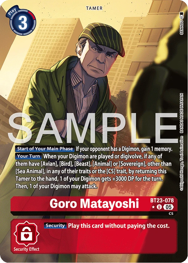 Digimon Card Game Sammelkarte BT23-078 Goro Matayoshi alternatives Artwork 1