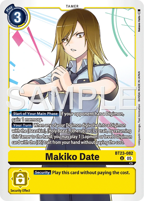 Digimon Card Game Sammelkarte BT23-082 Makiko Date