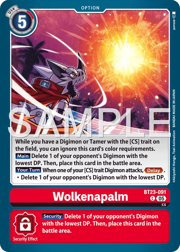 Digimon Card Game Sammelkarte BT23-091 Wolkenapalm