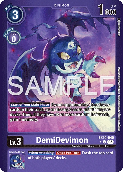 Digimon Card Game Sammelkarte EX10-040 DemiDevimon alternatives Artwork 1