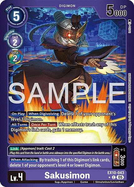Digimon Card Game Sammelkarte EX10-043 Sakusimon alternatives Artwork 1