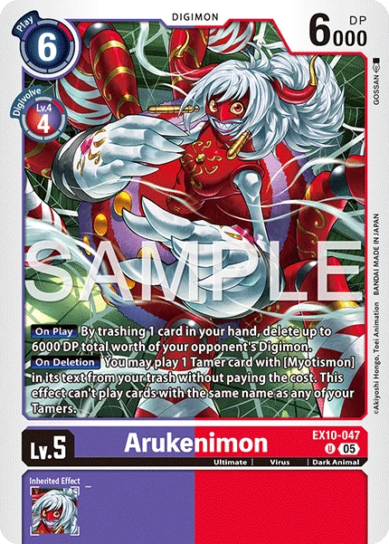 Digimon Card Game Sammelkarte EX10-047 Arukenimon
