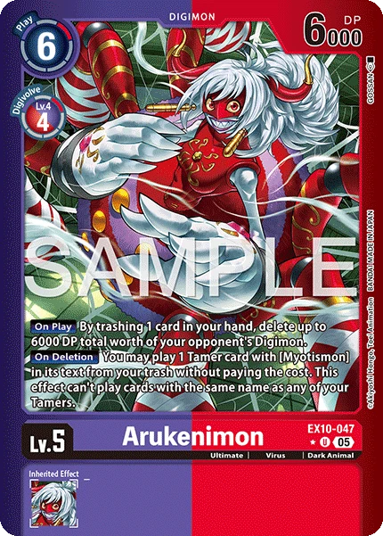 Digimon Card Game Sammelkarte EX10-047 Arukenimon alternatives Artwork 1