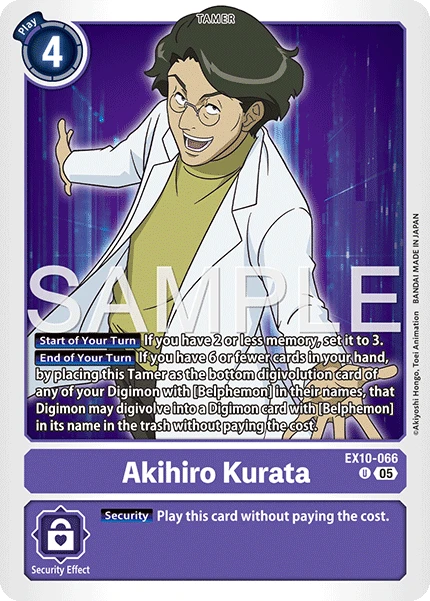 Digimon Card Game Sammelkarte EX10-066 Akihiro Kurata
