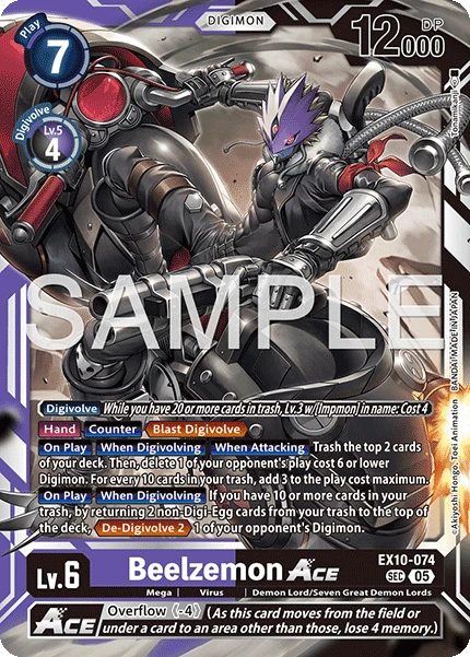 Digimon Card Game Sammelkarte EX10-074 Beelzemon ACE