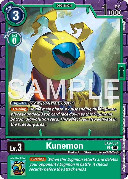 Digimon Card Game Sammelkarte EX9-034 Kunemon