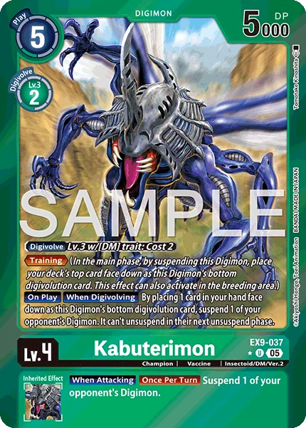 Digimon Card Game Sammelkarte EX9-037 Kabuterimon alternatives Artwork 1