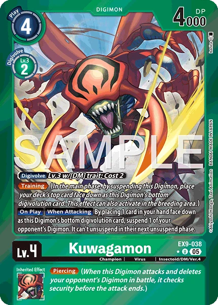 Digimon Card Game Sammelkarte EX9-038 Kuwagamon alternatives Artwork 1