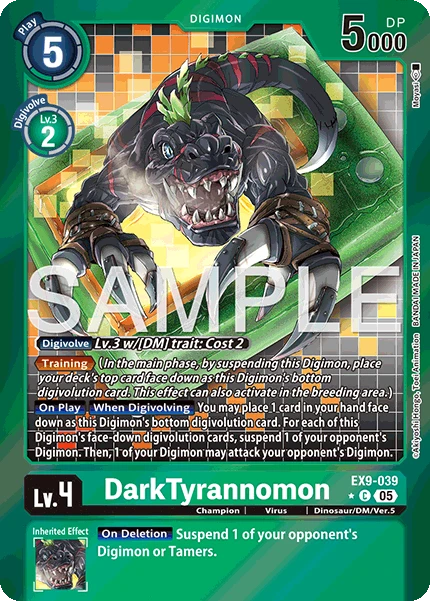 Digimon Card Game Sammelkarte EX9-039 DarkTyrannomon alternatives Artwork 1