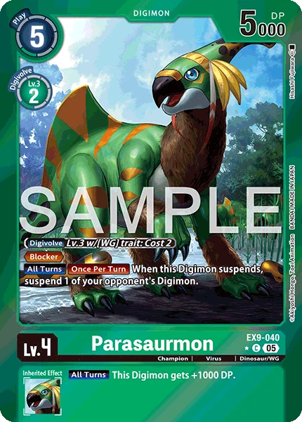 Digimon Card Game Sammelkarte EX9-040 Parasaurmon alternatives Artwork 1