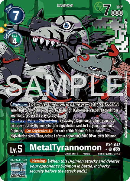 Digimon Card Game Sammelkarte EX9-043 MetalTyrannomon alternatives Artwork 1